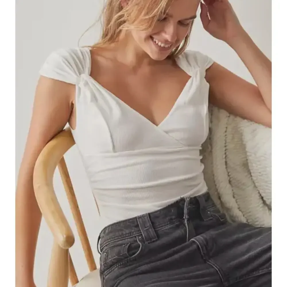 Intimately FP Another Love Ribbed Bodysuit | Womens S, White Free People New! - Picture 3 of 10